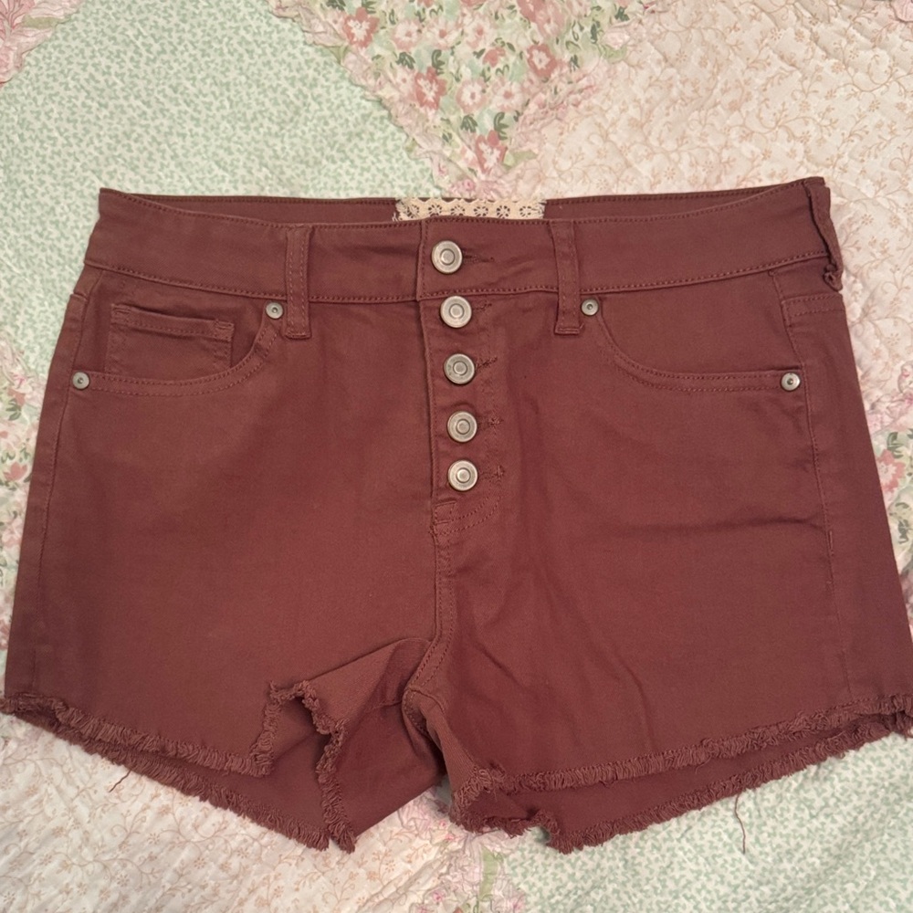 NWT Altar'd State High-Waisted Burgundy Shorts